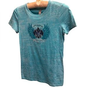 VINTAGE JAZZ FEST 2011 New Orleans Concert Women’s Tee Blue Size SM Iconic EUC